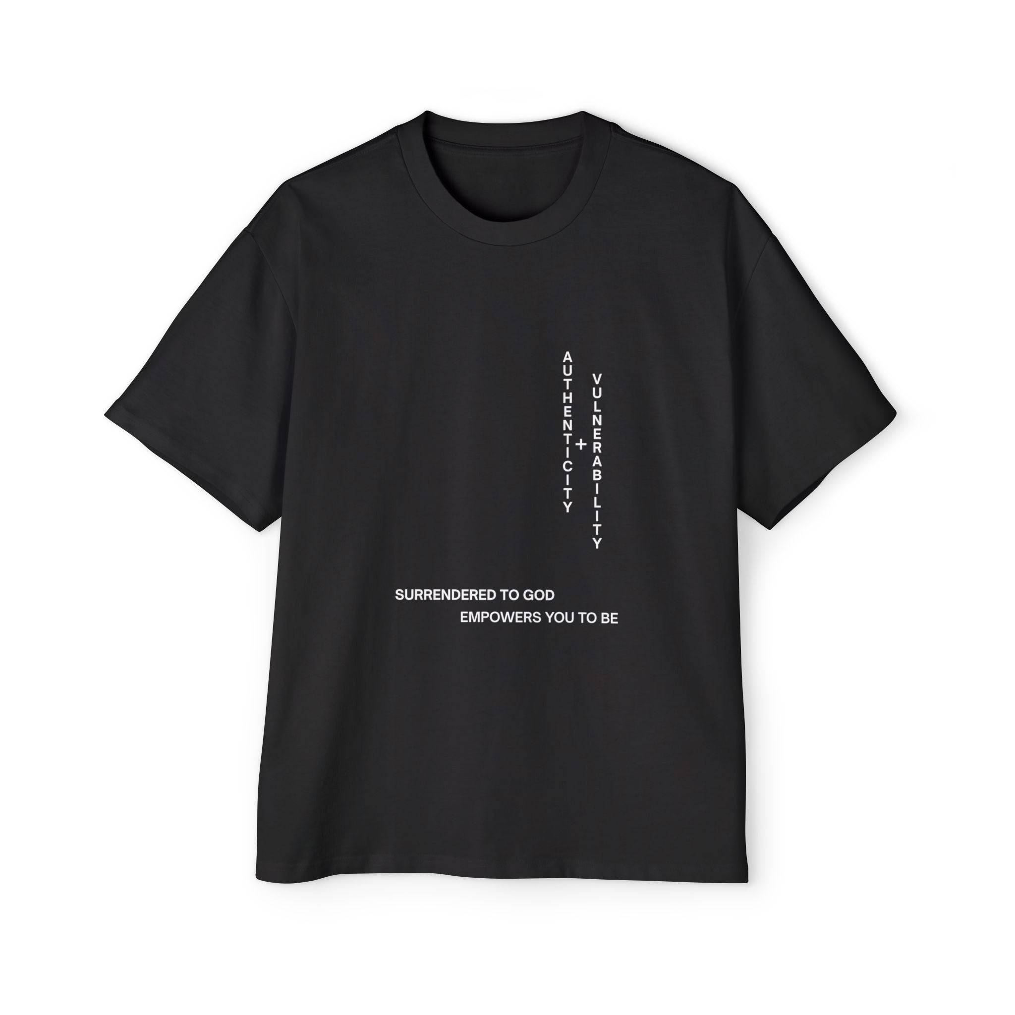 Oversized Tee — “Surrendered to God Empowers You to Be” Inspirational Shirt